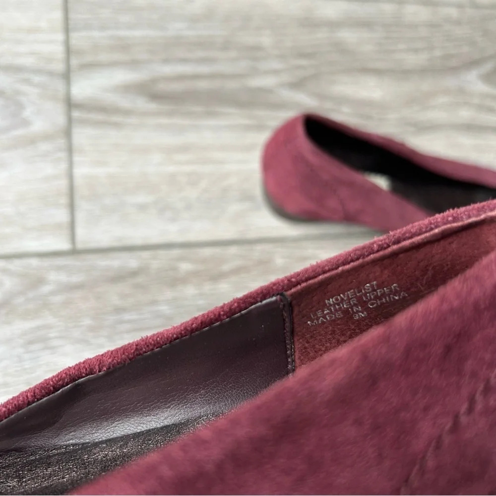 Studio Hype  Red Suede Leather Calf Hair Square Toe Flats - Picture 10 of 12